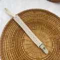 Vintage floral embroidered pacifier clip, beige fabric dummy strap for baby soothing daily use. - White Floral Plastic Clips