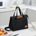 Borsa termica triangolare grande minimalista alla moda per uso quotidiano in ufficio. - Nero