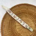 Retro floral embroidered fabric baby pacifier clip strap anti-drop lanyard variant - Embroidered Flower Plastic Clips