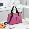 Borsa termica per pranzo capiente minimalista e alla moda per uso quotidiano ufficio - Rosso rosa