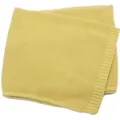 Couverture en coton tricoté jaune, jeté souple à bord côtelé pour canapé et sieste de bébé. - Curcuma