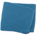 Couverture de bebe en coton tricote bleu plaid canape souple broderie personnalisee variante - Bleu lac profond