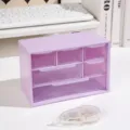 Desktop purple storage box with multiple drawers, dustproof cosmetic and jewelry organizer. - 6-Grid Large Drawer / Purple