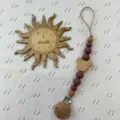 Cadena para chupete de silicona y madera de haya con cuenta de oso, mordedor para bebés. - Púrpura profundo