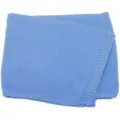 Couverture bébé en tricot de coton bleu clair jeté de canapé doux pour la sieste quotidienne - Bleu Denim