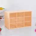 Scatola portaoggetti da scrivania a 9 griglie, organizer in plastica color pesca. - Layout a Griglia / Giallo