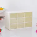 Scatola portaoggetti da scrivania a 9 cassetti trasparenti organizer in plastica - Layout a Griglia / Crema
