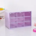 Scatola portaoggetti da scrivania viola a 9 griglie con cassetti per accessori, antipolvere. - Layout a Griglia / Viola