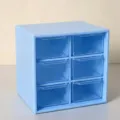Scatola portaoggetti da scrivania a 6 cassetti blu chiaro, organizer in plastica top. - Sei Griglie / Blu