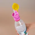 2-in-1 Flaschen Strohhalm Kappe Rosa Gelb Universal Trinkdeckel Silikon für Kinder - Rosa