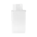 Plastic grain storage container with measuring cup for kitchen food dry goods pantry organization - White