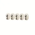 Mini adhesive wall hooks for bathroom towel clothes hanger, 5-piece white base with metal hooks. - 5 Pieces / Electroplated White