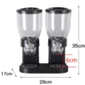 Distributeur double de céréales et aliments secs conteneur de cuisine 35cm hauteur - Double baril / Noir