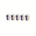 Wall-mounted plastic five-hook rack with blue hooks for bathroom, towel, and key storage. - 5 Pieces / Blue