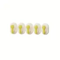 Wall-mounted sticky hook set with five colorful hooks for bathroom and home organization. - 5 Pieces / Yellow