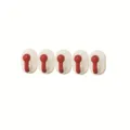 Wall mounted adhesive hook rack with five red hooks on white oval base for home organization - 5 Pieces / Red