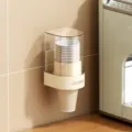 Dispenser per bicchieri di carta usa e getta da parete portaoggetti antipolvere per la casa. - Tipo a Parete Piccolo / Beige