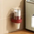 Distributore murale di bicchieri di carta usa e getta supporto antipolvere per cucina casa - Tipo a Parete Piccolo / Rosso