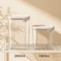 Boîte de conservation transparente en plastique avec couvercle hermétique blanc pour aliments. - Bocal hermétique amélioré avec cuillère