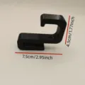 Schwarzer Duschglastuerehaken bohrungslos fuer Badezimmer Handtuch Kleider 7.5x4.5cm - Schwarz
