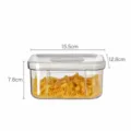 Contenitore di stoccaggio in plastica trasparente quadrato con cucchiaio 800ml cucina. - 800ML / Bianco