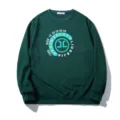 Dunkelgrünes Sweatshirt mit Buchstaben-Print, lässiger Streetwear Unisex Pullover Top. - 3XL / Oberteile / Dunkelgrün