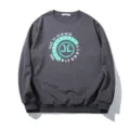 Lässiger Oversize Pullover mit Rundhalsausschnitt und Vintage Buchstaben Grafik für Damen. - 3XL / Oberteile / Dunkelgrau