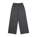 Dark gray wide-leg denim jeans, vintage washed high-waist loose casual trousers for daily wear. - S / Bottoms / Gray