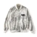 Giacca bomber uomo stile vintage slavato streetwear alla moda con bottoni a pressione - Taglia M / Top / Albicocca