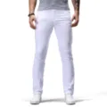 Jeans slim bianchi da uomo pantaloni in denim casual ed eleganti variante primavera estate - Bianco
