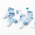 Cute children summer thin mesh socks breathable cartoon animal ankle socks for boys and girls - Blue