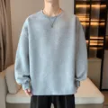 Grijs heren sweatshirt met ronde hals, casual losse pasvorm streetwear herfst top. - M / Grijs