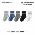Kids striped mid-calf cotton socks variant, breathable comfort daily wear for boys and girls. - 3-5 Years / 130390-Double Bar Stripes