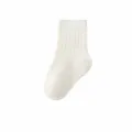 Comfortable pure white cotton ribbed baby socks for infant boys and girls everyday wear. - 0-1 Years / Off White