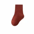 Baby cotton ribbed socks, comfortable loose top infant toddler socks, autumn winter warm daily wear. - 0-1 Years / Angola Red
