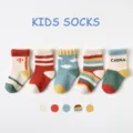 Cute cotton kids mid-tube socks for spring and autumn, comfortable newborn baby socks. - National Tide Style