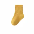 Children's ribbed cotton socks in maple leaf yellow, comfortable daily wear variant. - 0-1 Years / Maple Leaf Yellow