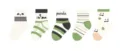 Cute panda print kids mid-calf socks set, comfortable cotton white and green striped daily wear. - 0-1 Years / Panda Stripe