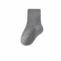 Cotton baby socks comfortable ribbed design breathable toddler socks grey color variant - Premium Grey