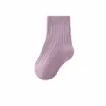 Comfortable baby cotton socks with soft ribbed cuff, cute design for toddlers daily wear. - Premium Purple
