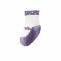Baby anti-slip toddler socks in advanced purple, cute ruffled cuff soft cotton infant socks. - 0-1 Years / Premium Purple