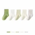Chaussettes enfant ete coton respirant garcon fille blanches chaussettes ecole lot - 0-6 Mois / 130345-Ensemble vert naturel