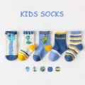 Cute dinosaur pattern kids mid-tube cotton socks set, soft and comfortable for daily wear. - B259-Cute Pet Dinosaur