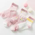 Cute cotton mesh children socks featuring adorable cartoon rabbit and heart patterns for summer. - Rabbit Mesh