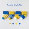 Chaussettes épousant bouclette coton chaud enfant, automne hiver nouveau-né mignonnes thermiques. - 0-1 Ans / Ensemble de 4 Paires / Bleu