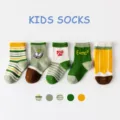 Kids cotton mid-tube socks cute school style colorful casual student socks daily wear - B261-Studious Boy