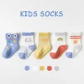 Ensemble de chaussettes bébé en coton mesh respirant avec motifs mignons pour l'été. - B220-Temps coloré