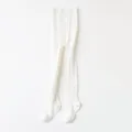 Collants torsadés en coton blanc pour enfants, leggings respirants pour tout-petits. - 6-8 ans / C012 - Torsades blanches