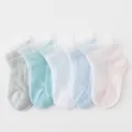 Chaussettes bébé été en maille fine, chaussettes courtes enfant avec volant en dentelle. - B184 - Dentelle en soie glacée de style japonais et coréen