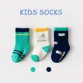 Kids thick terry cotton socks with cute cartoon prints and anti-slip grip sole design. - 0-1 Years / B254 - Milk & Cow Thickened Terry Non-Slip